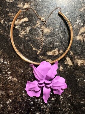Purple Floral Statement Necklace - Women Jewelry